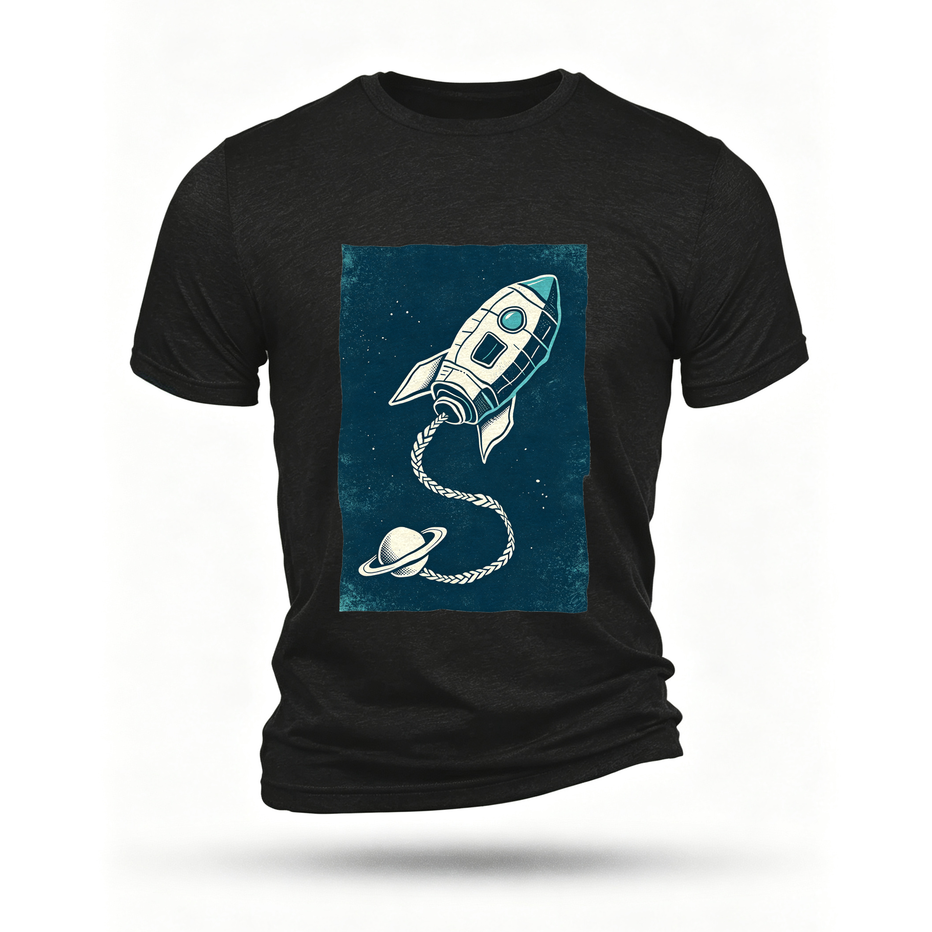 Black T-shirt, front print