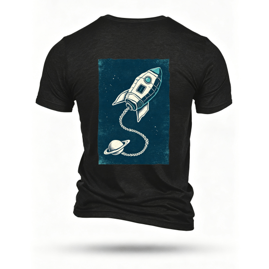 Black T-shirt, back print
