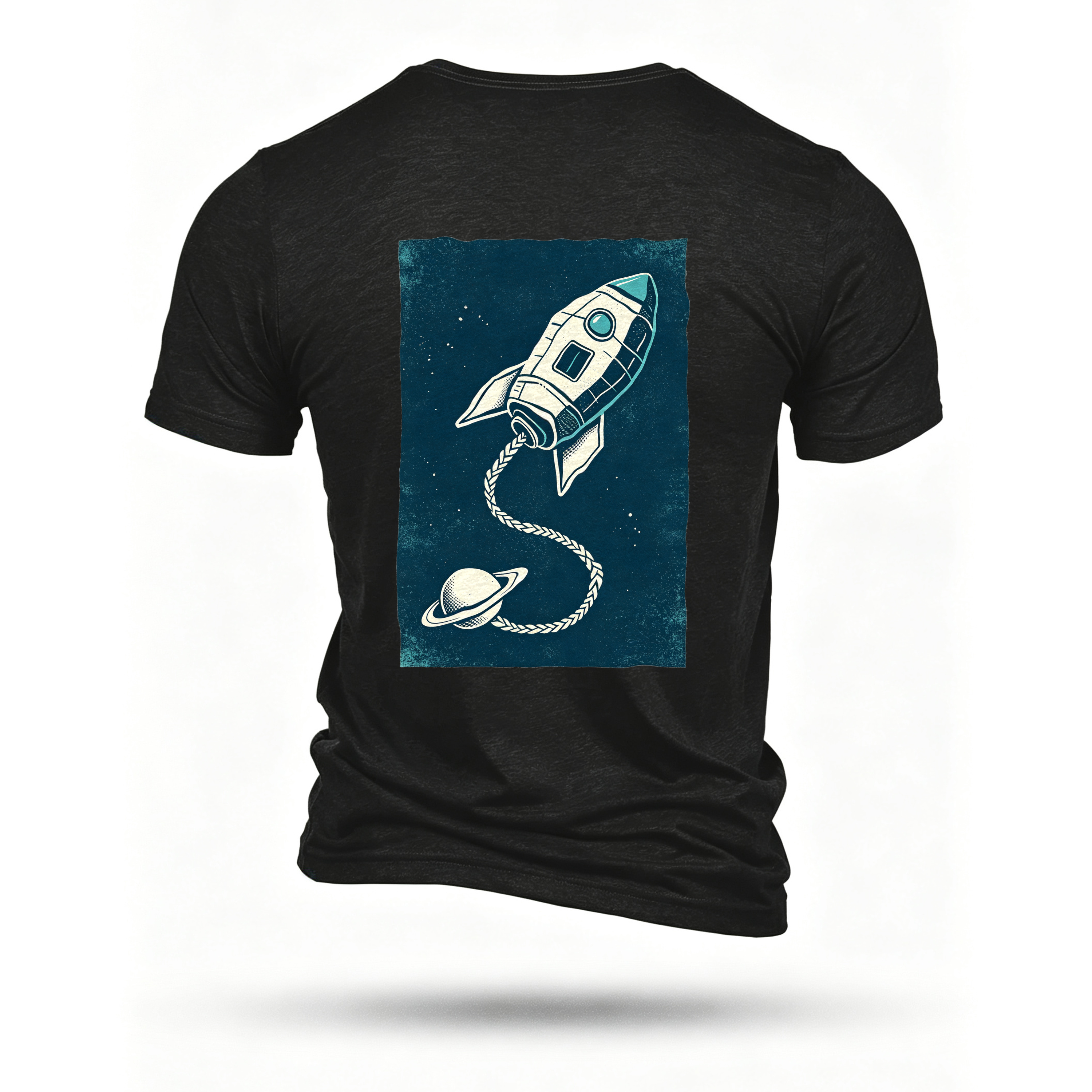 Black T-shirt, back print