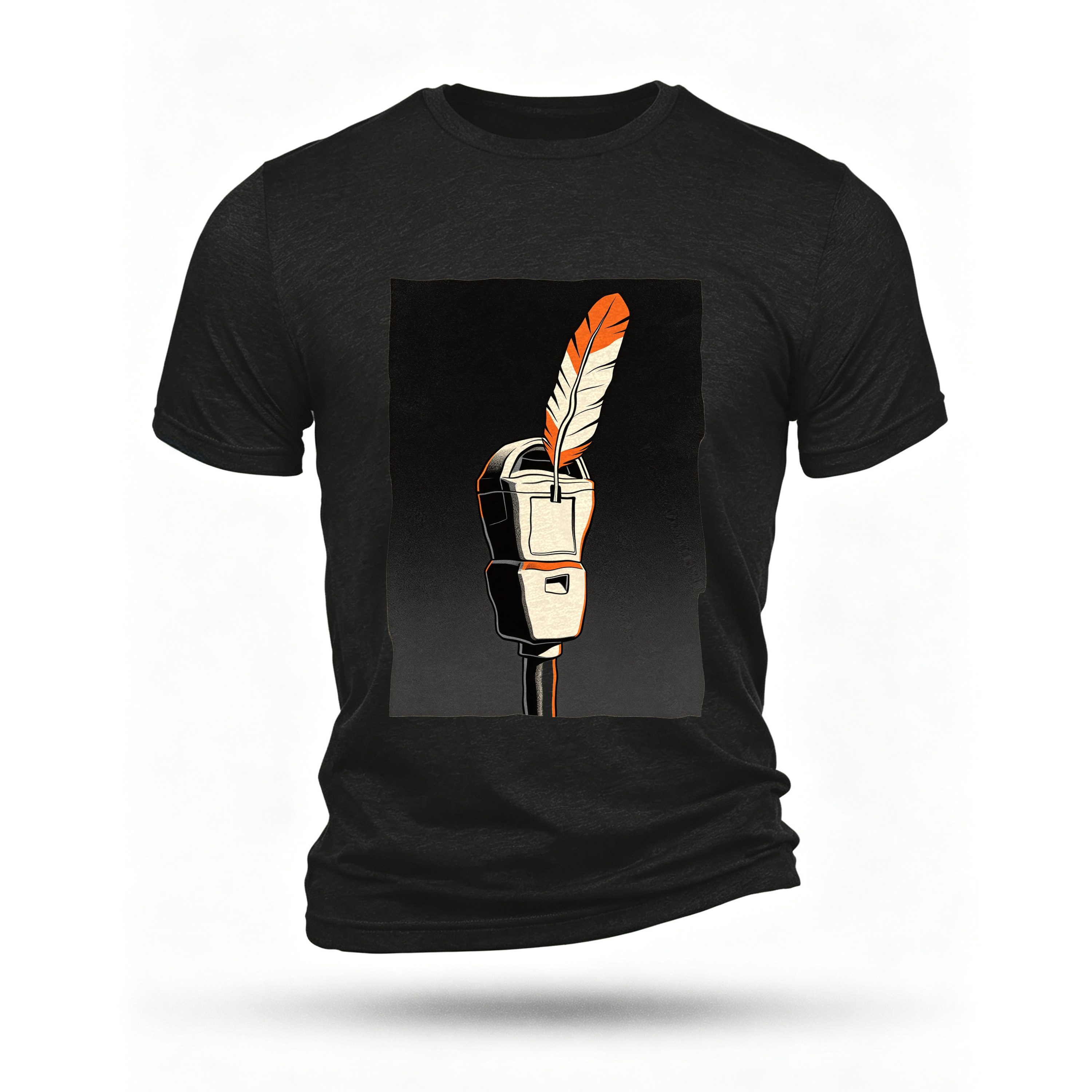 Black T-shirt, front print