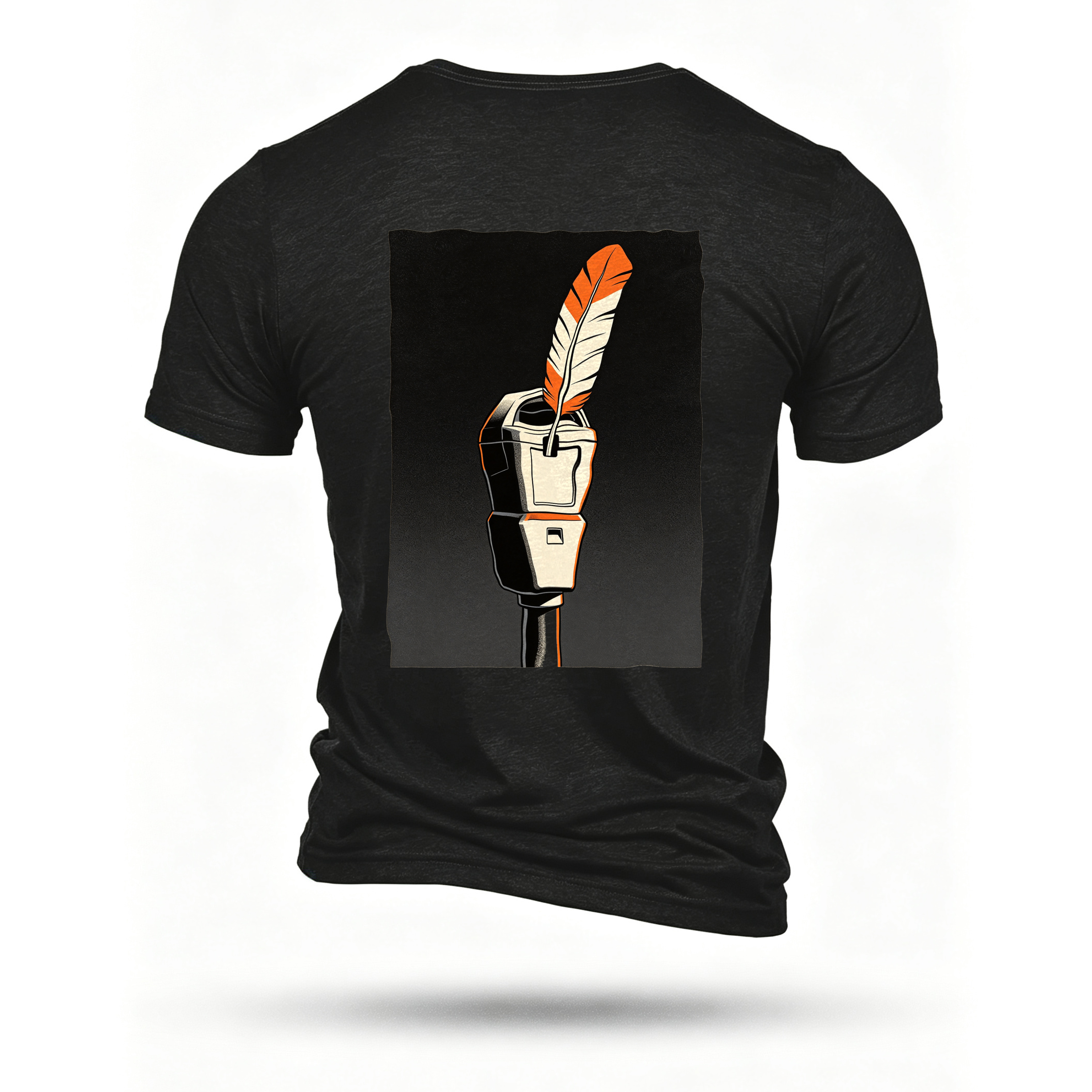 Black T-shirt, back print