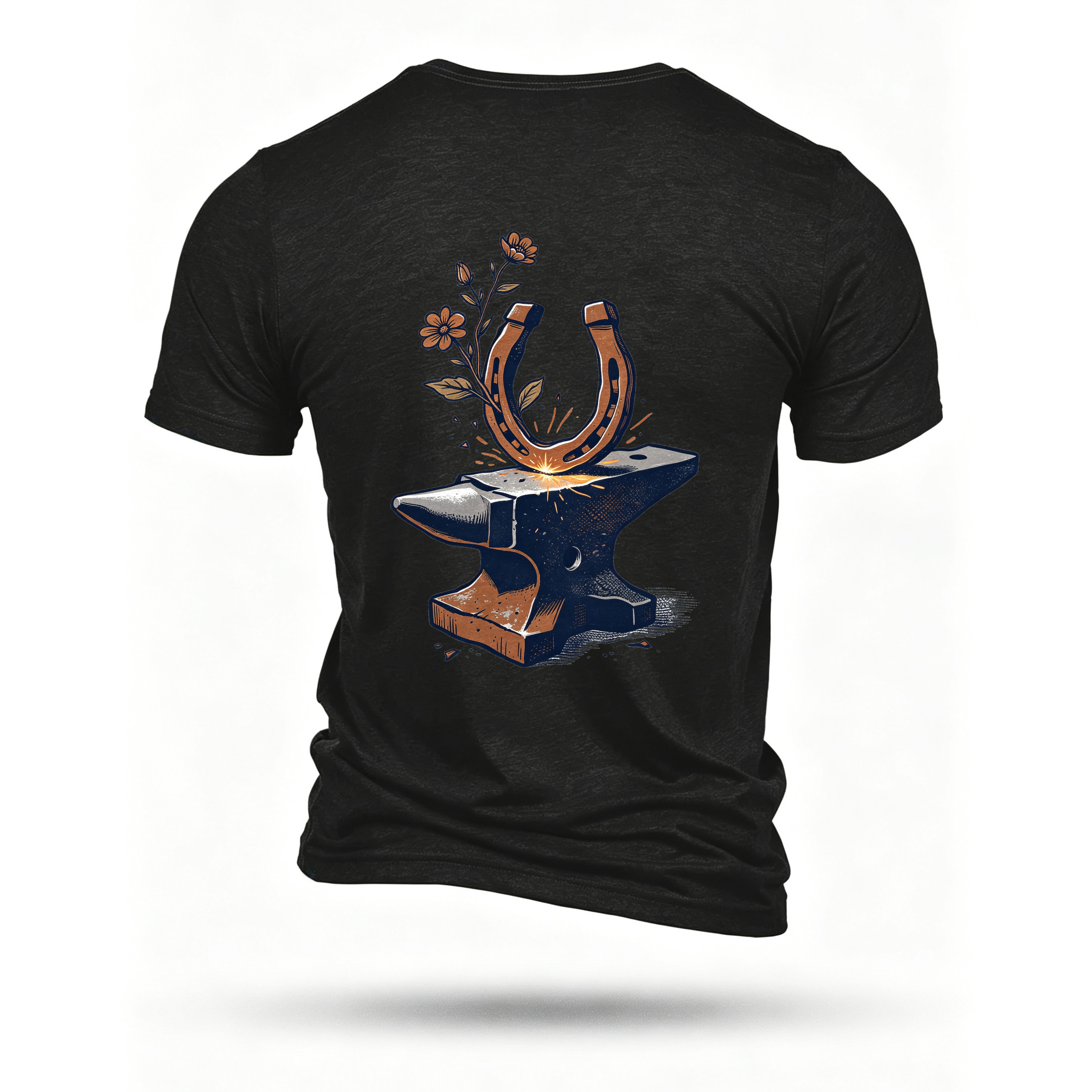 Black T-shirt, back print
