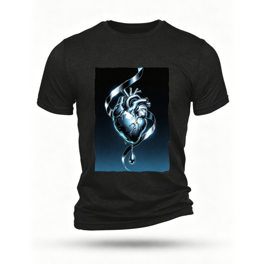 Black T-shirt, front print
