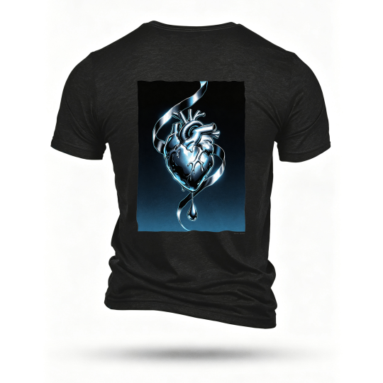 Black T-shirt, back print