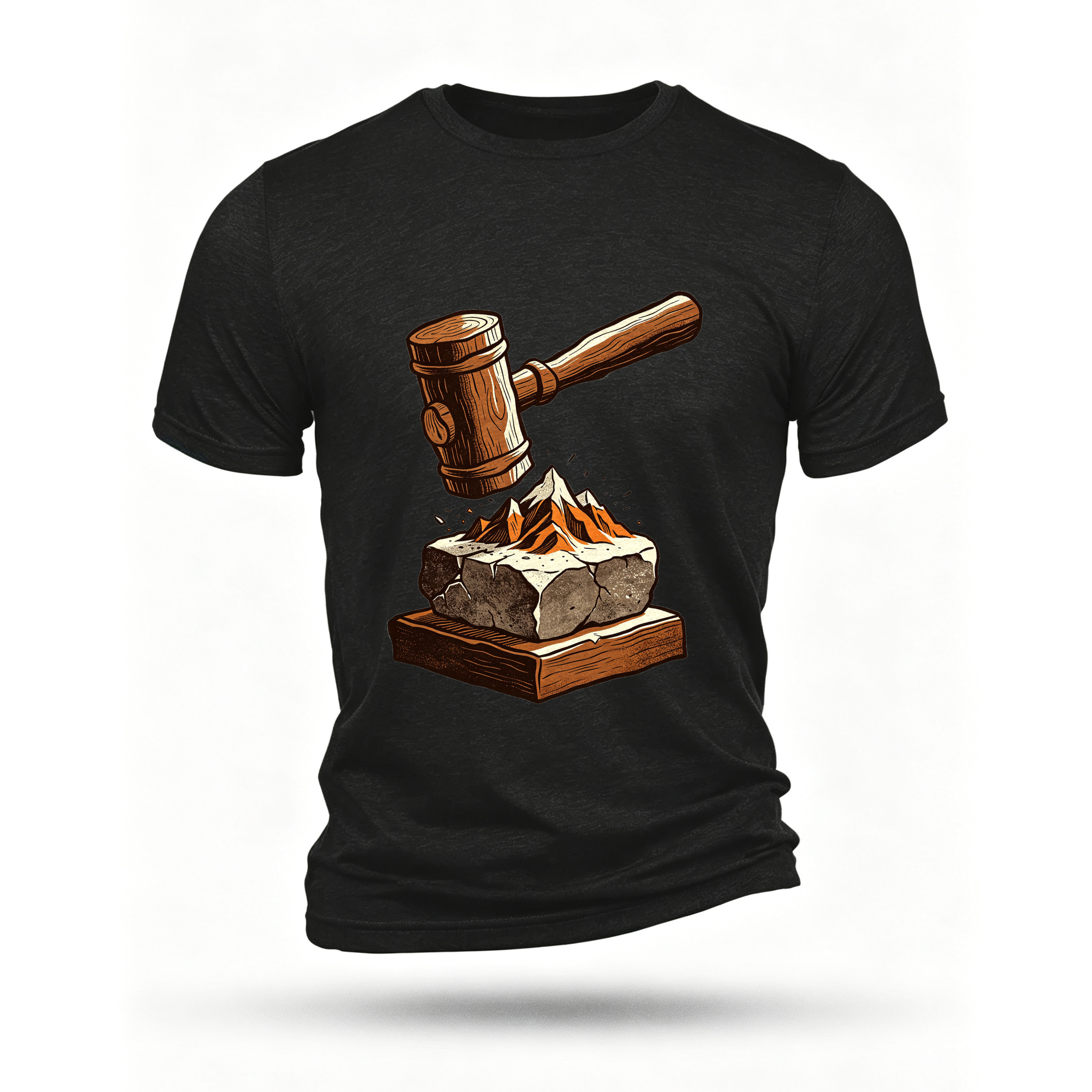 Black T-shirt, front print