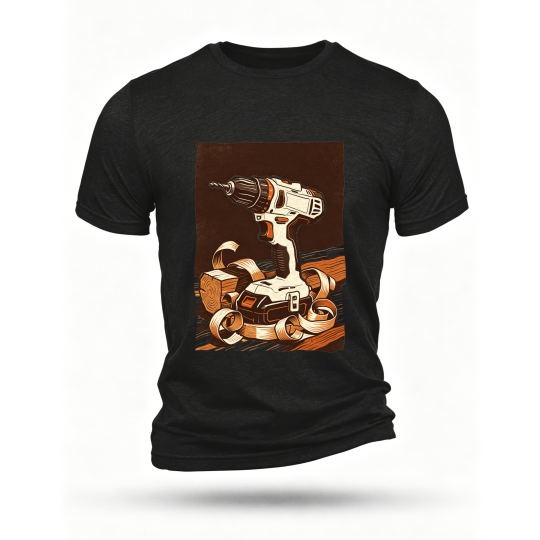 Black T-shirt, front print