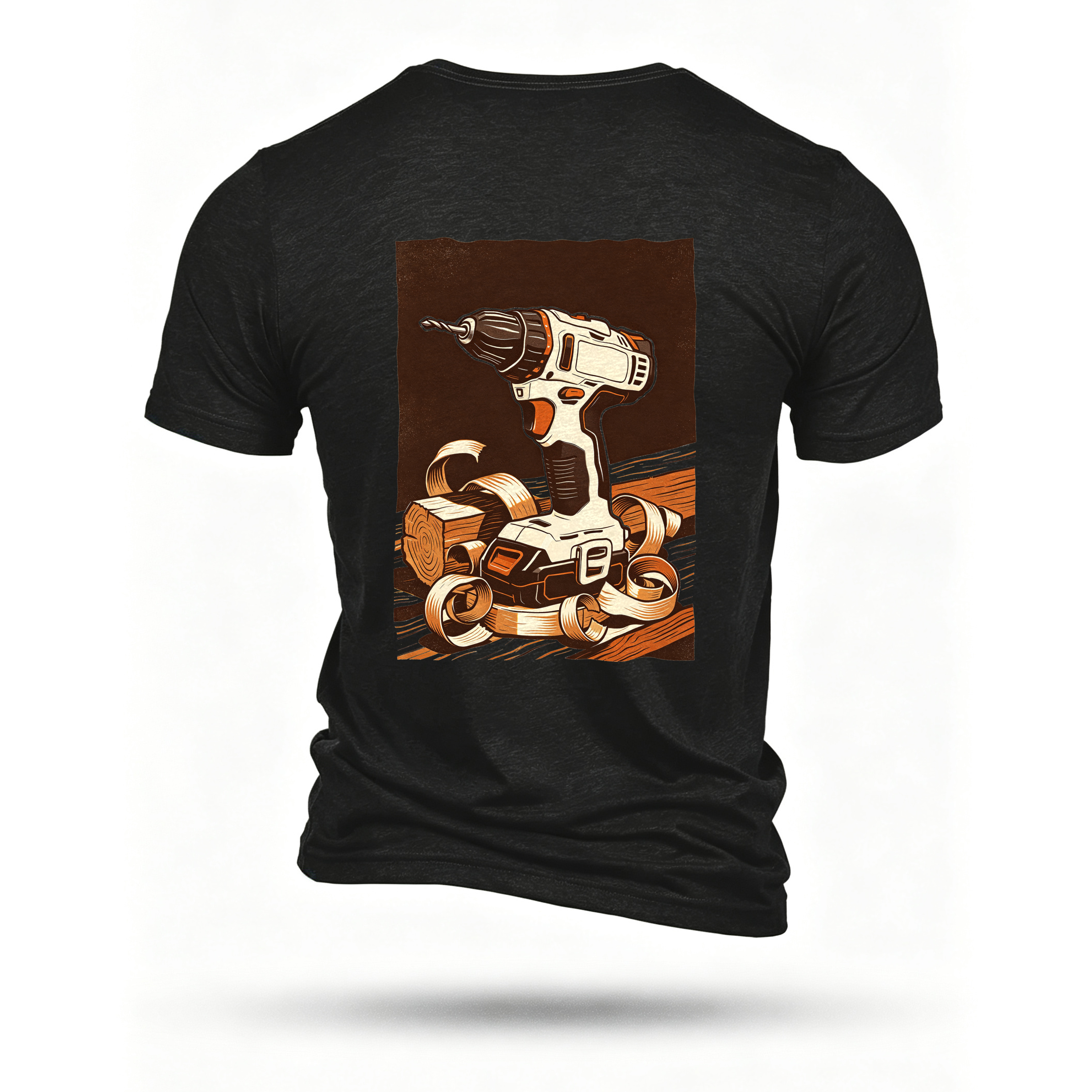 Black T-shirt, back print
