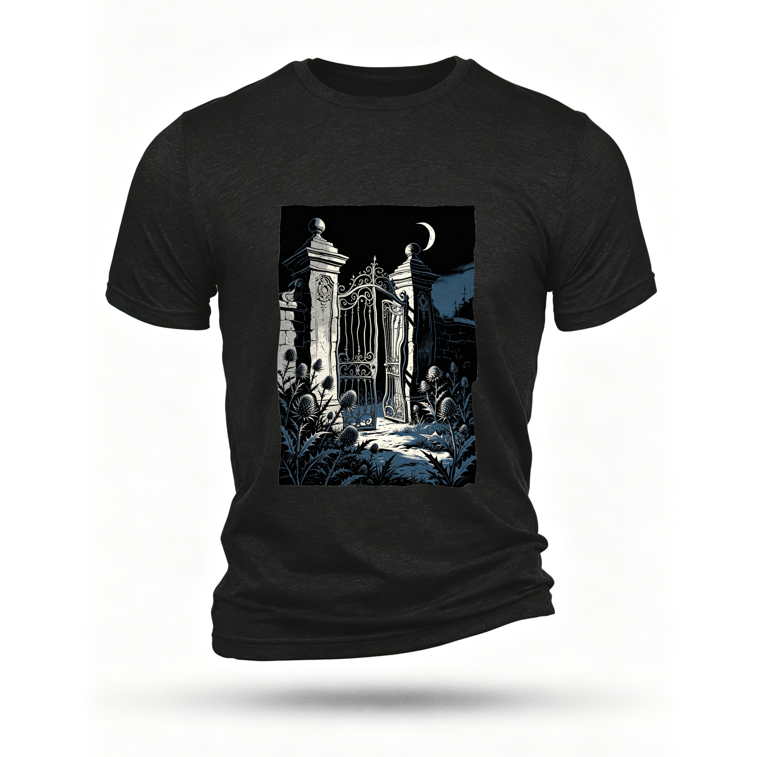 Black T-shirt, front print