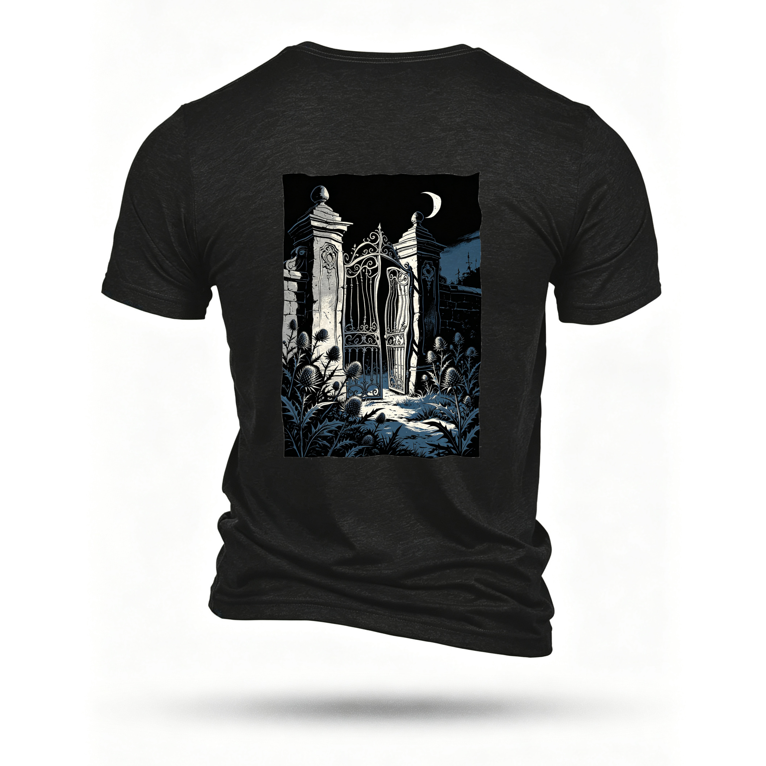 Black T-shirt, back print