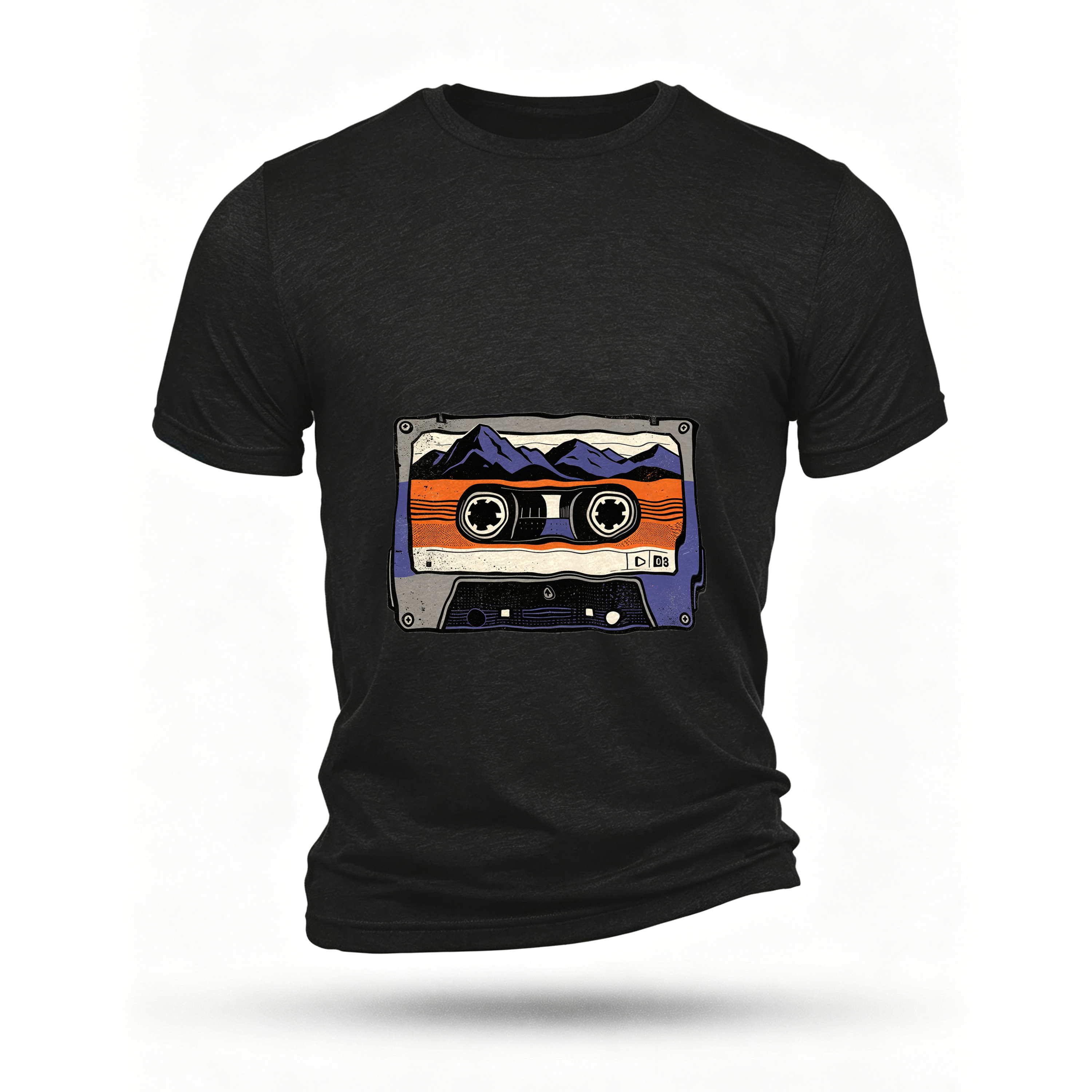 Black T-shirt, front print
