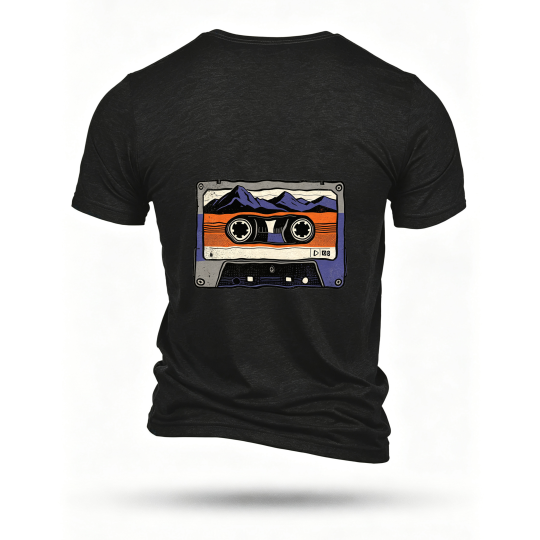 Black T-shirt, back print
