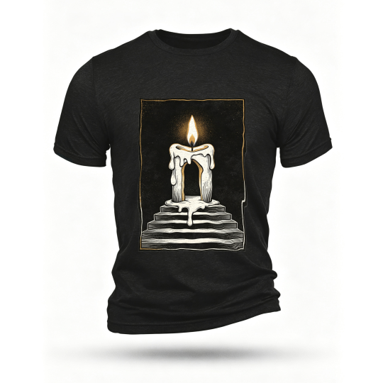 Black T-shirt, front print