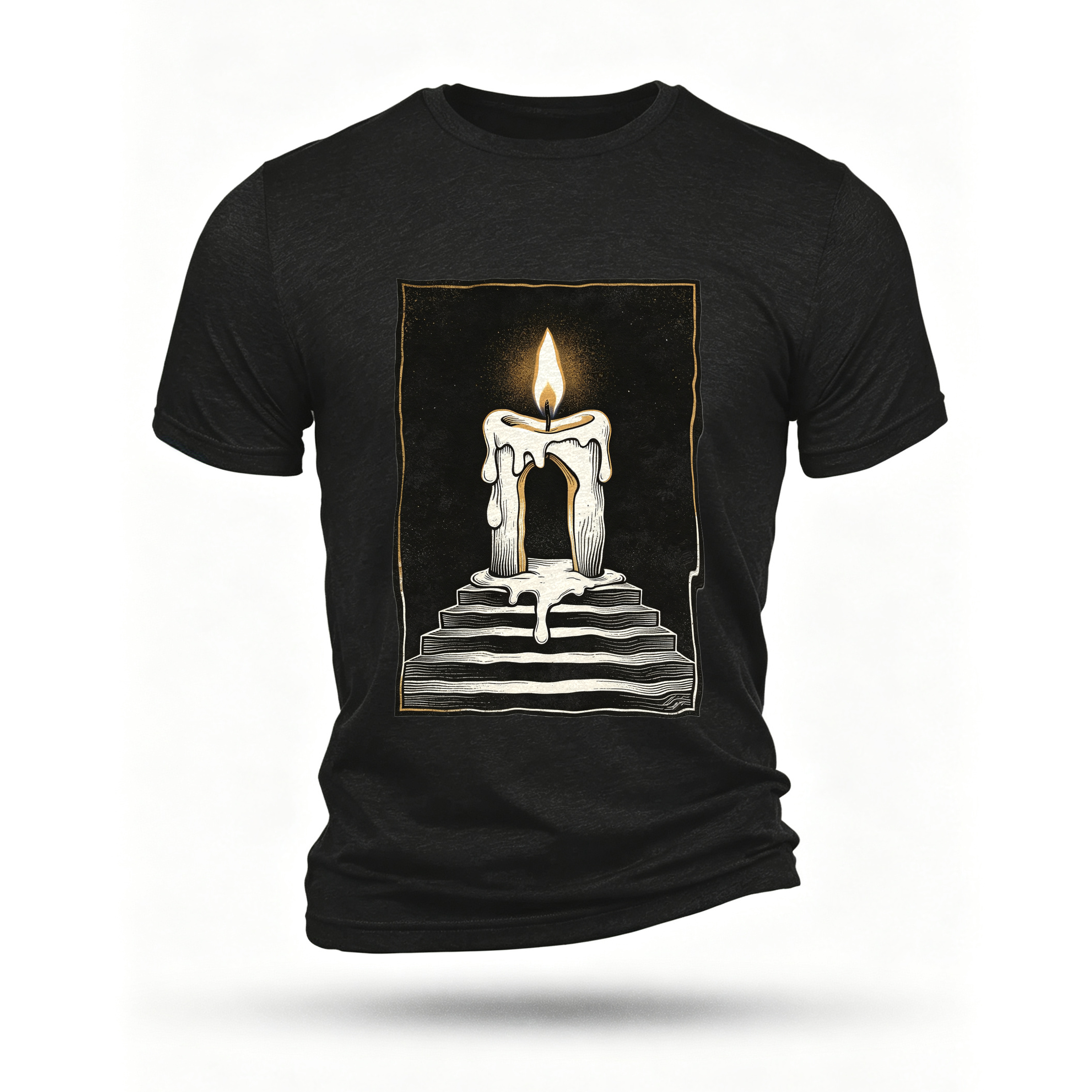 Black T-shirt, front print