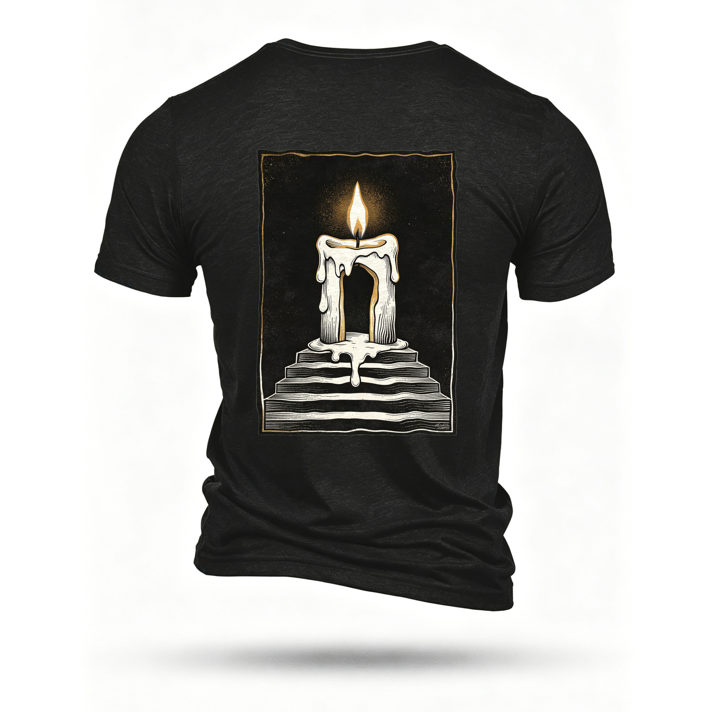 Black T-shirt, back print