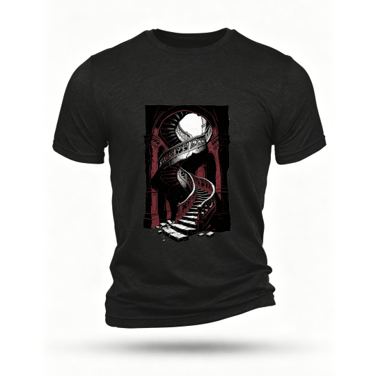Black T-shirt, front print