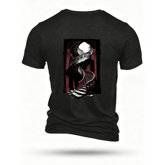 Black T-shirt, back print