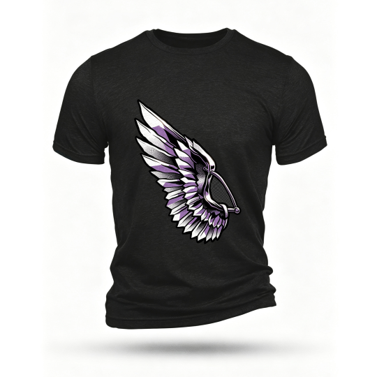 Black T-shirt, front print