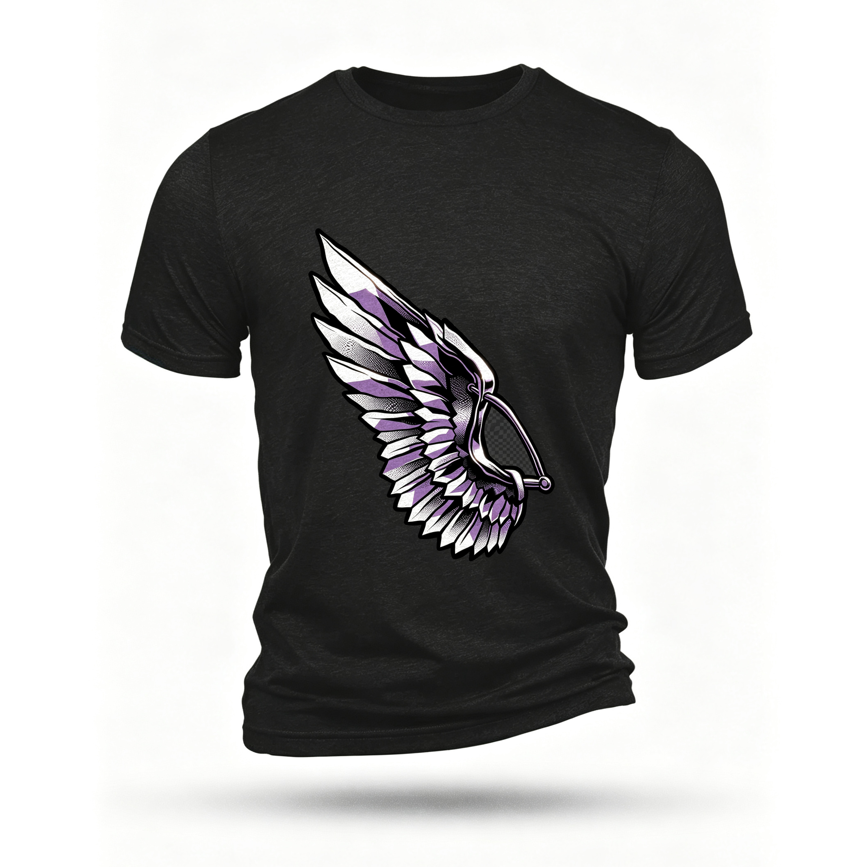Black T-shirt, front print