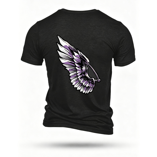 Black T-shirt, back print