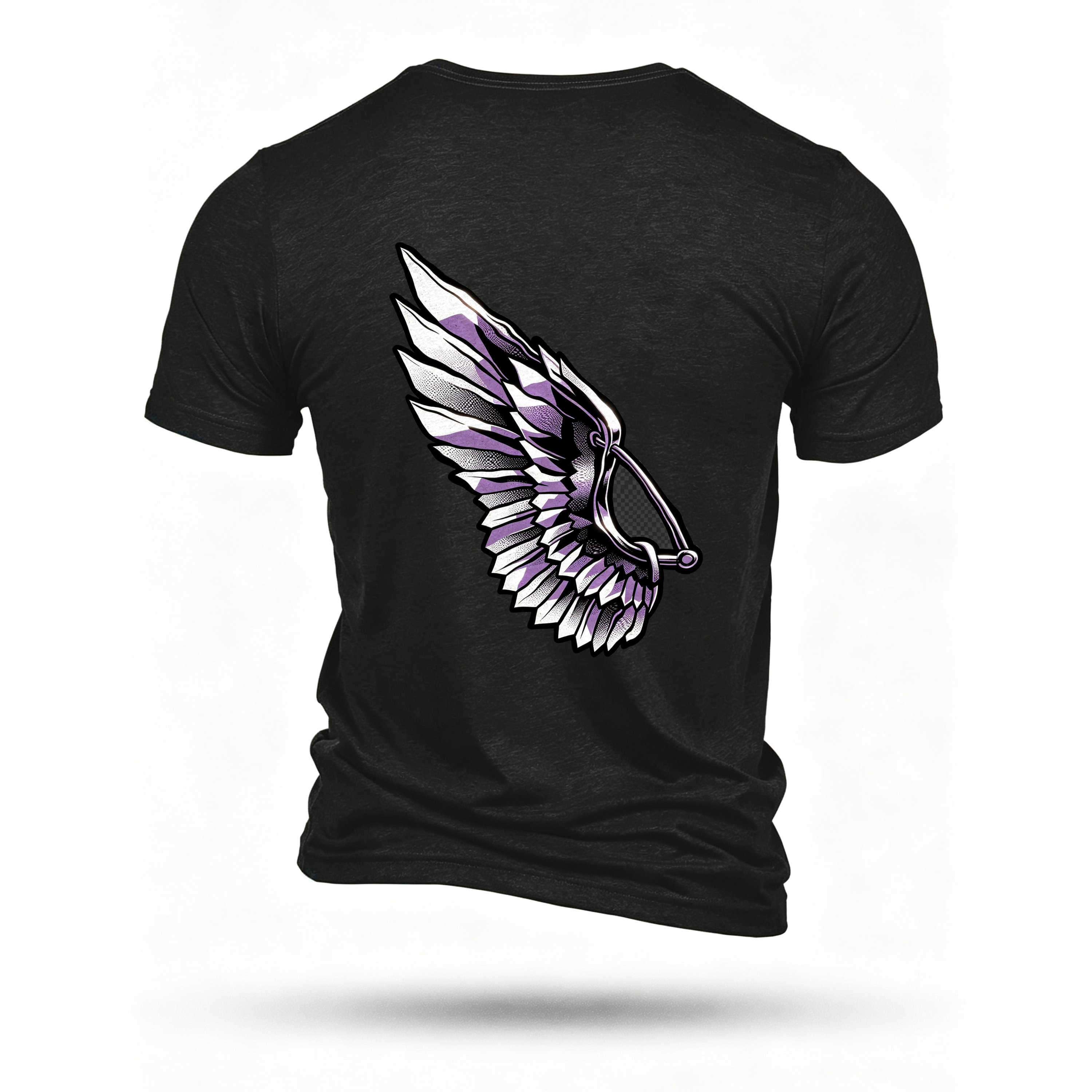 Black T-shirt, back print