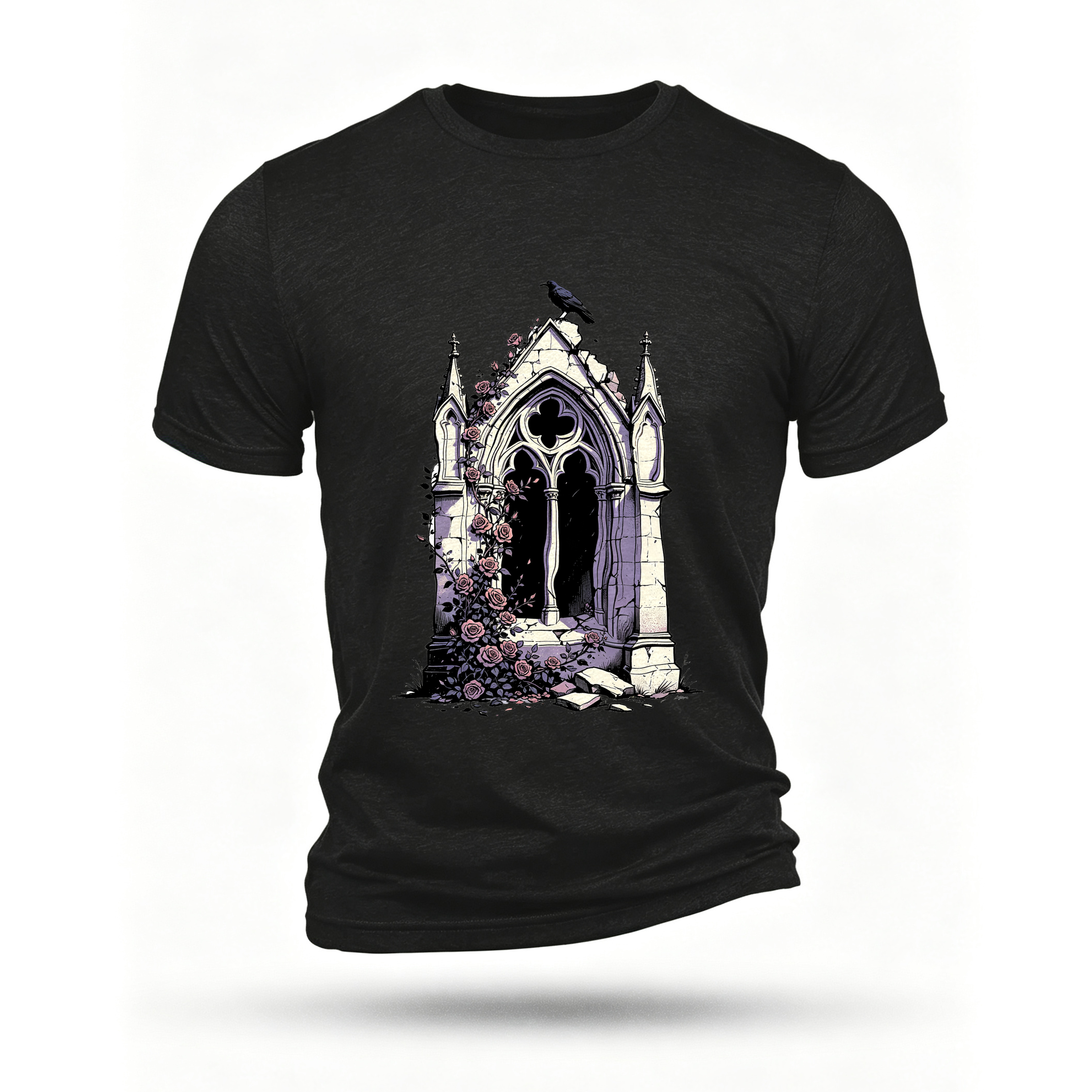 Black T-shirt, front print