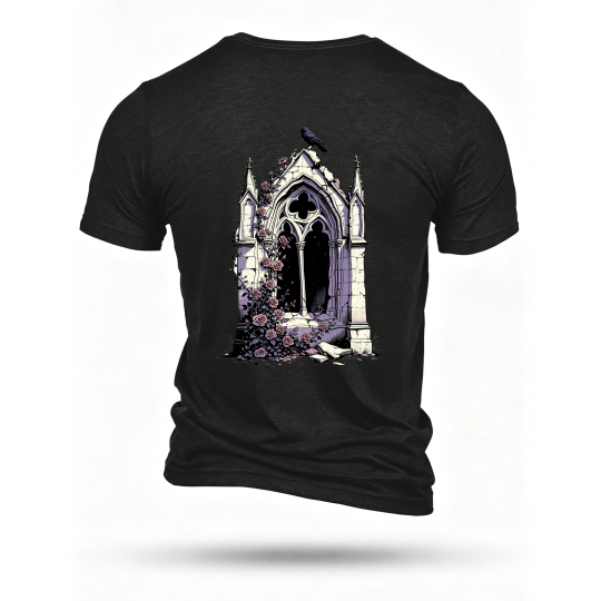 Black T-shirt, back print