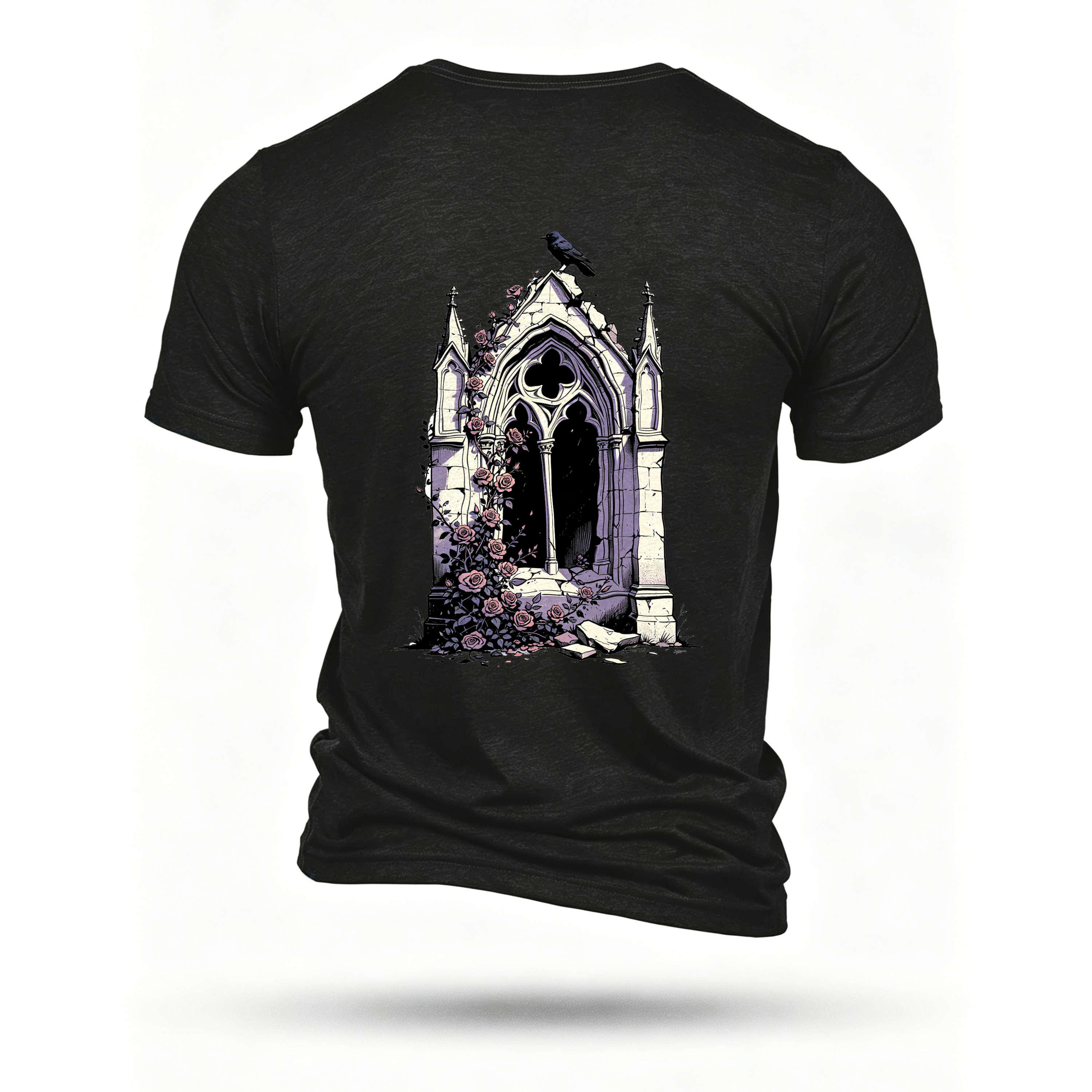 Black T-shirt, back print