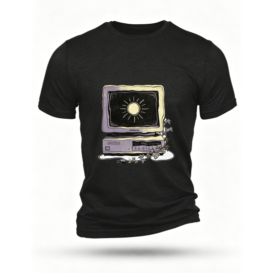 Black T-shirt, front print