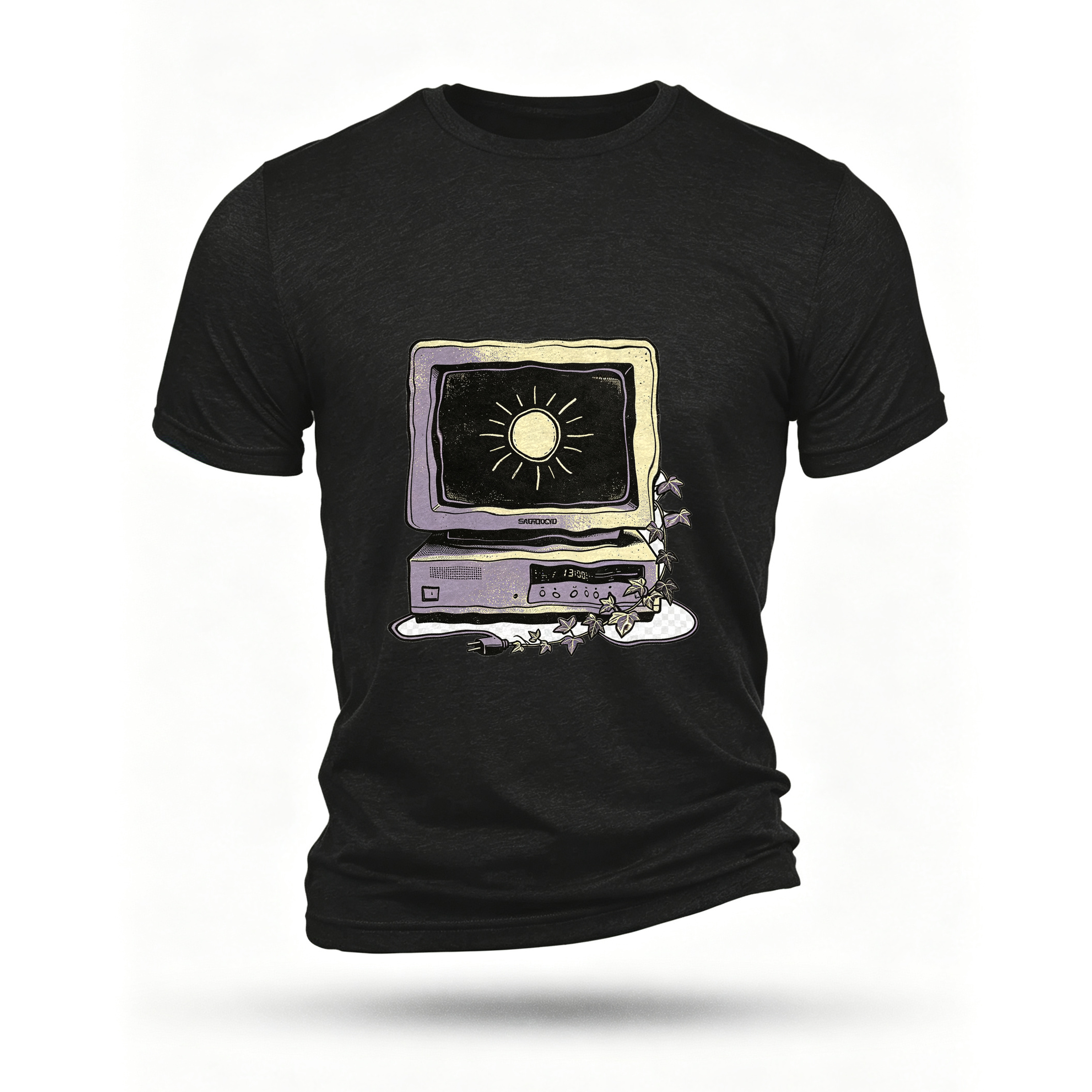 Black T-shirt, front print