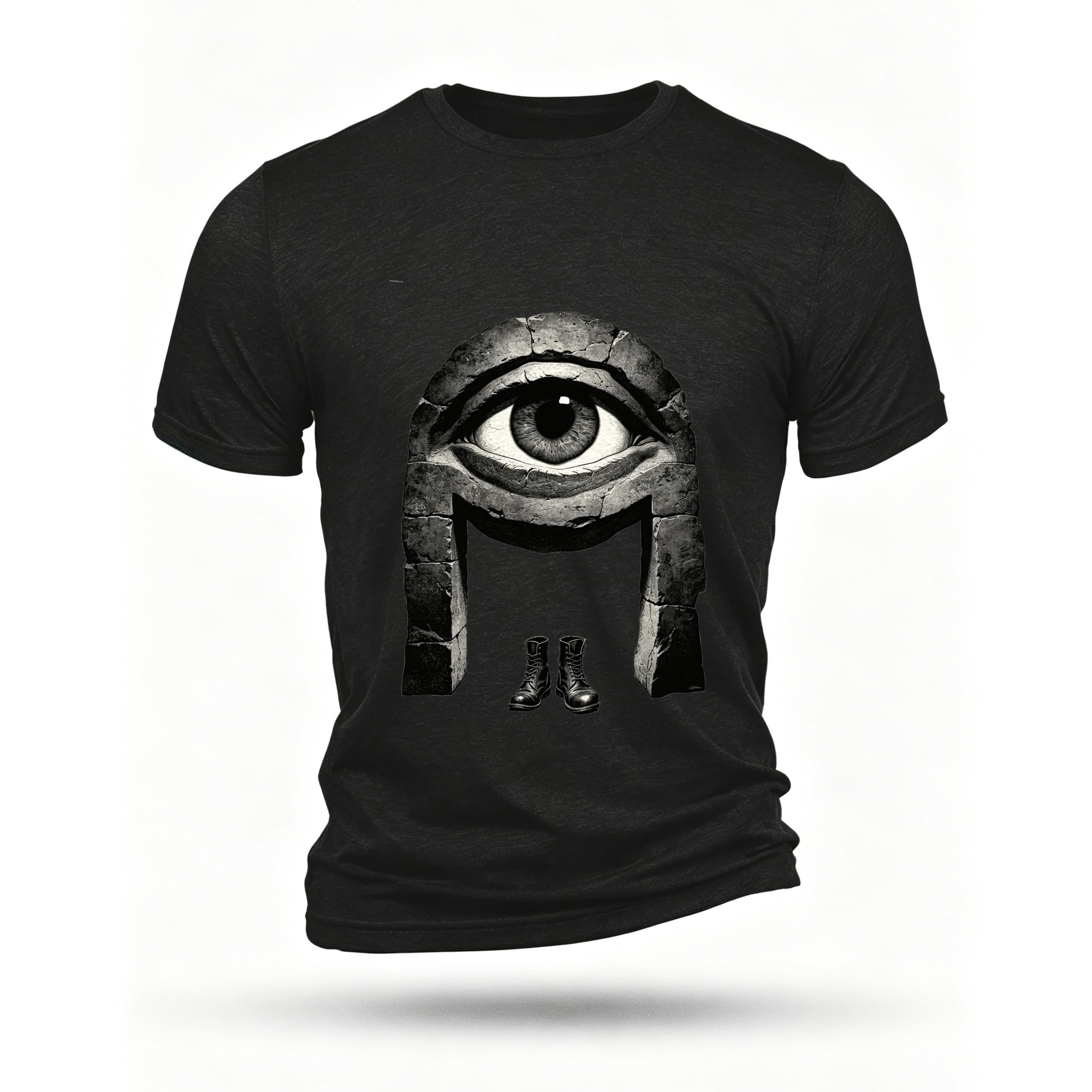 Black T-shirt, front print