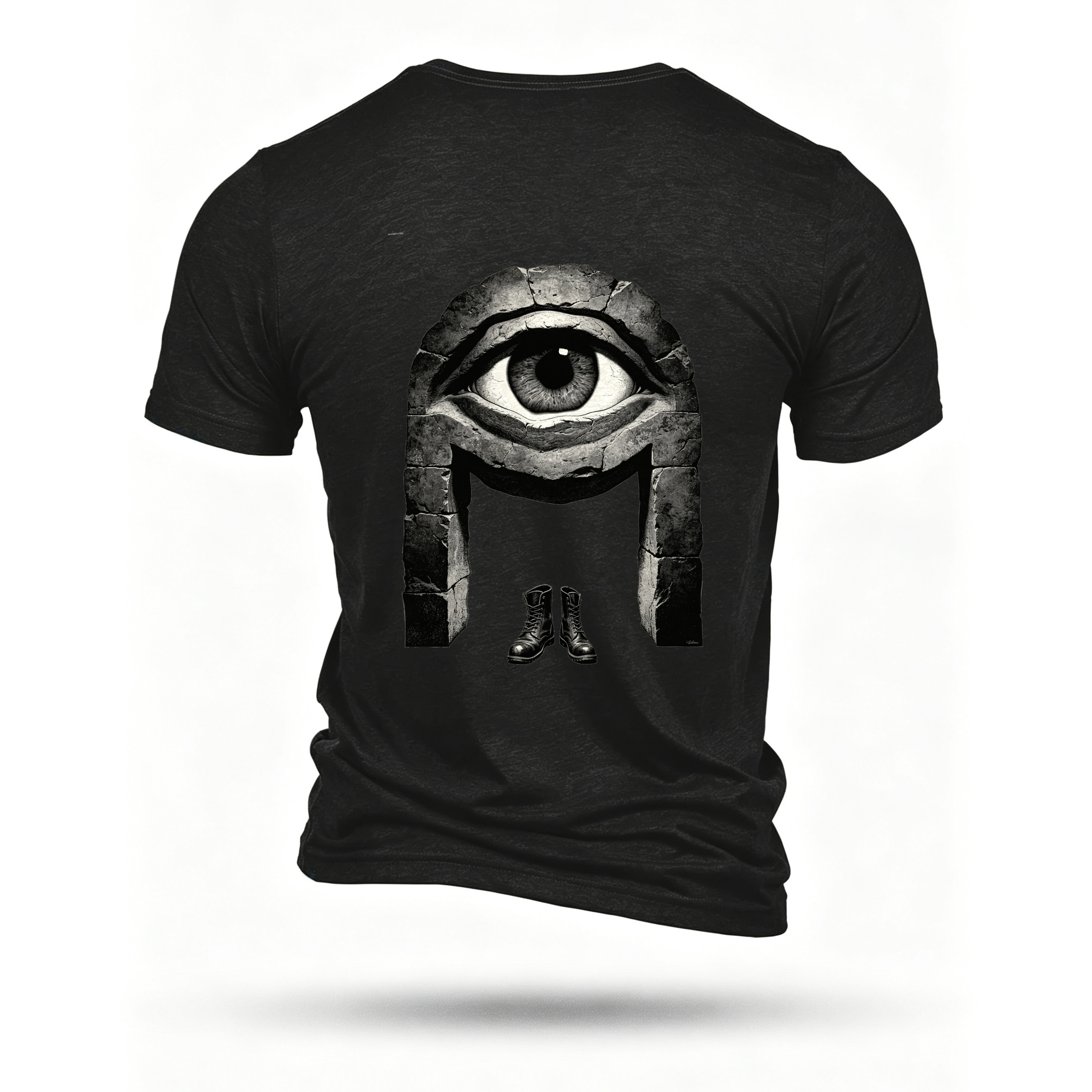 Black T-shirt, back print