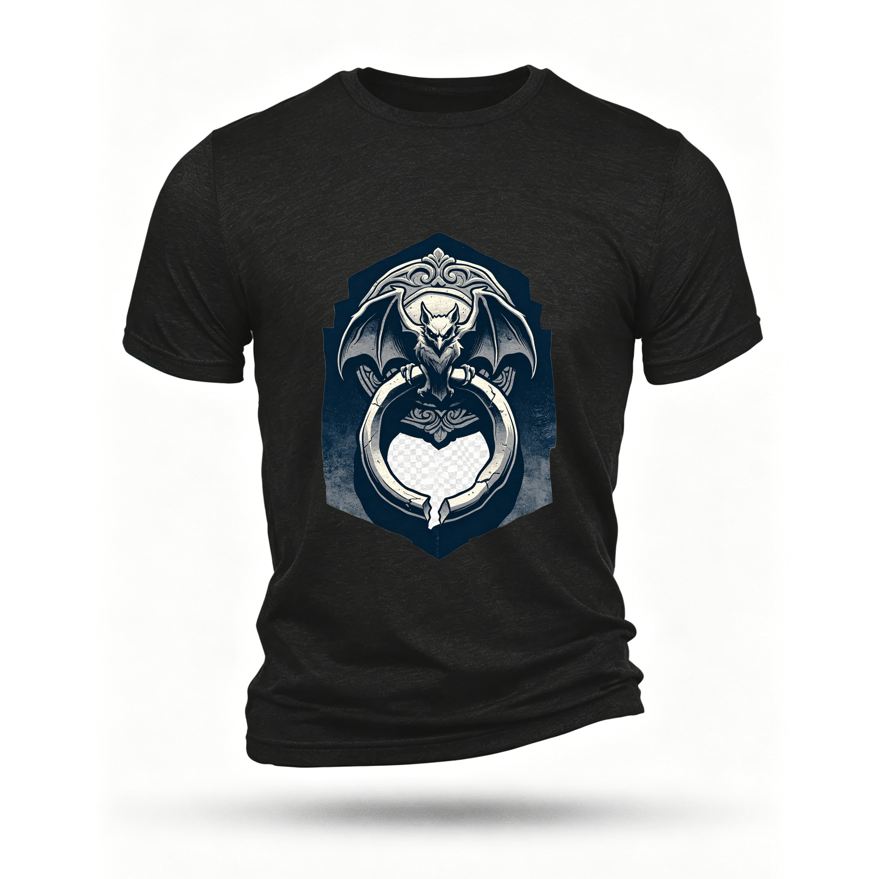 Black T-shirt, front print