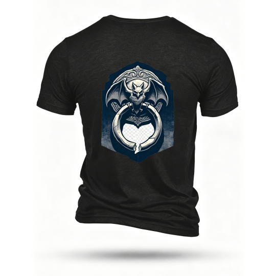 Black T-shirt, back print
