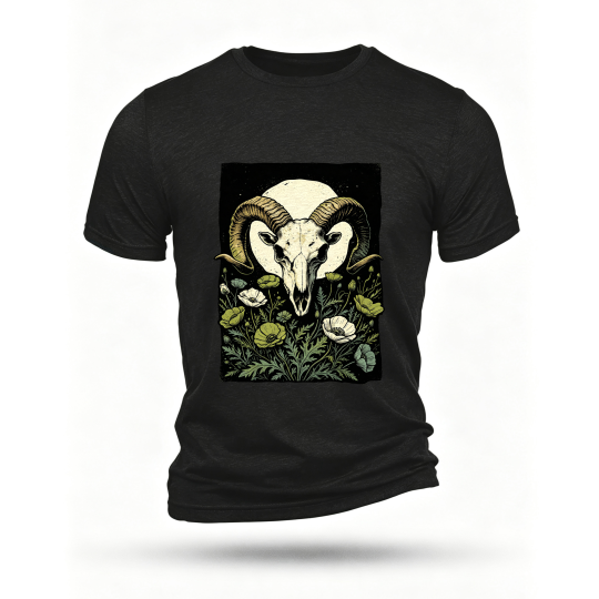 Black T-shirt, front print