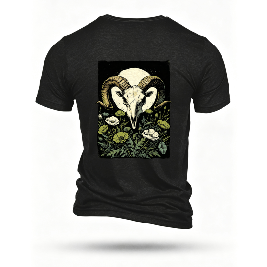 Black T-shirt, back print