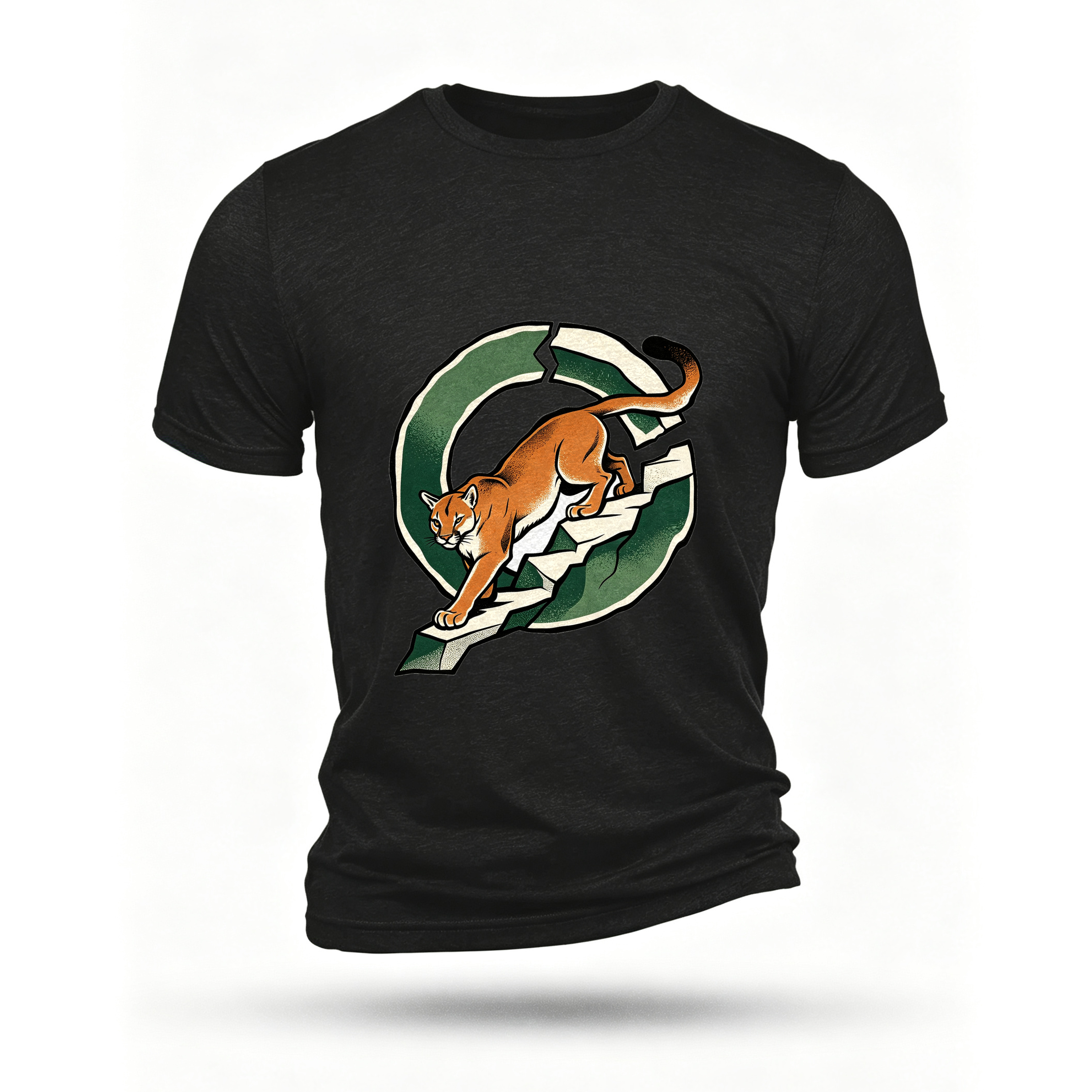 Black T-shirt, front print