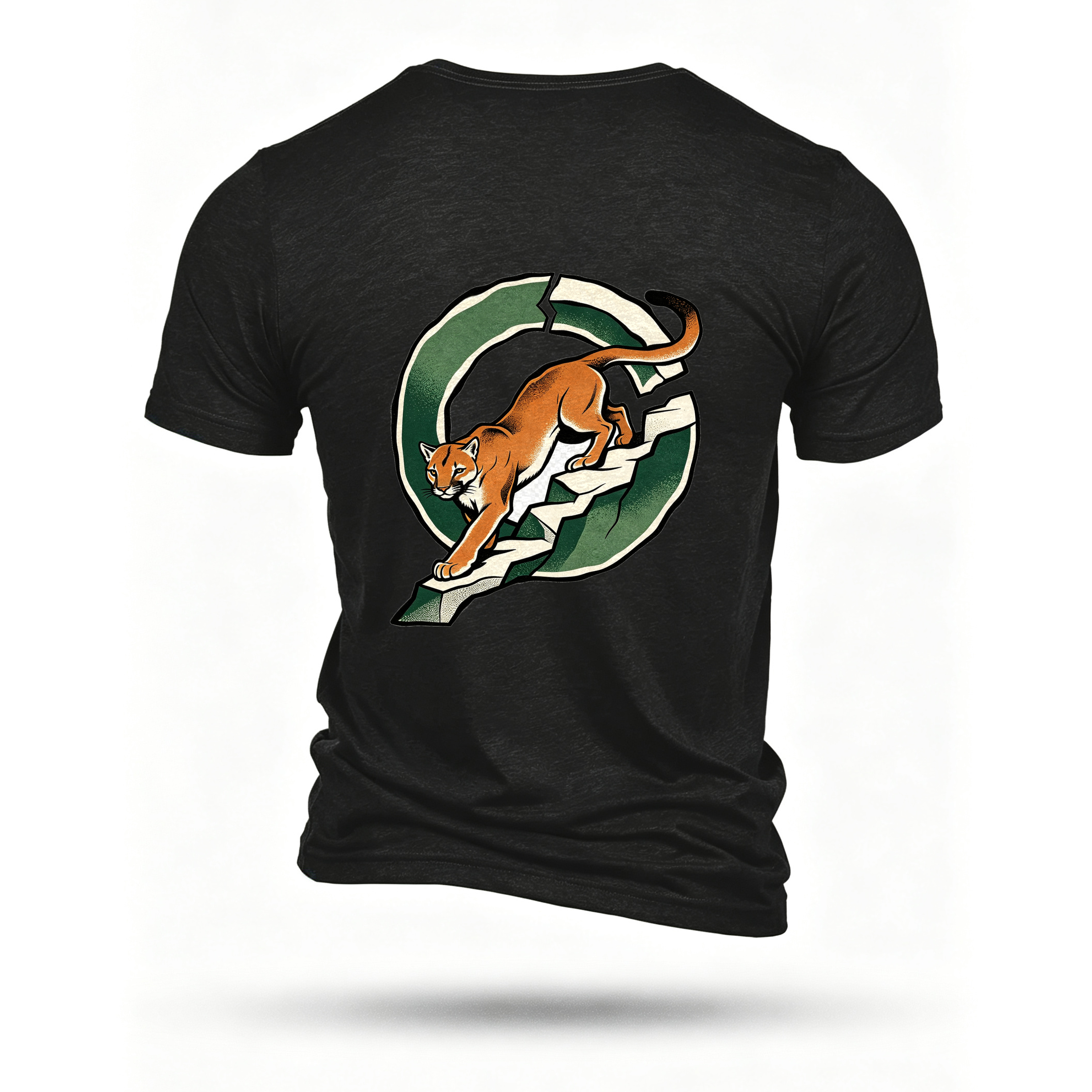 Black T-shirt, back print