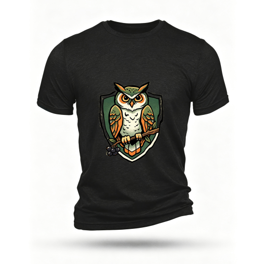 Black T-shirt, front print