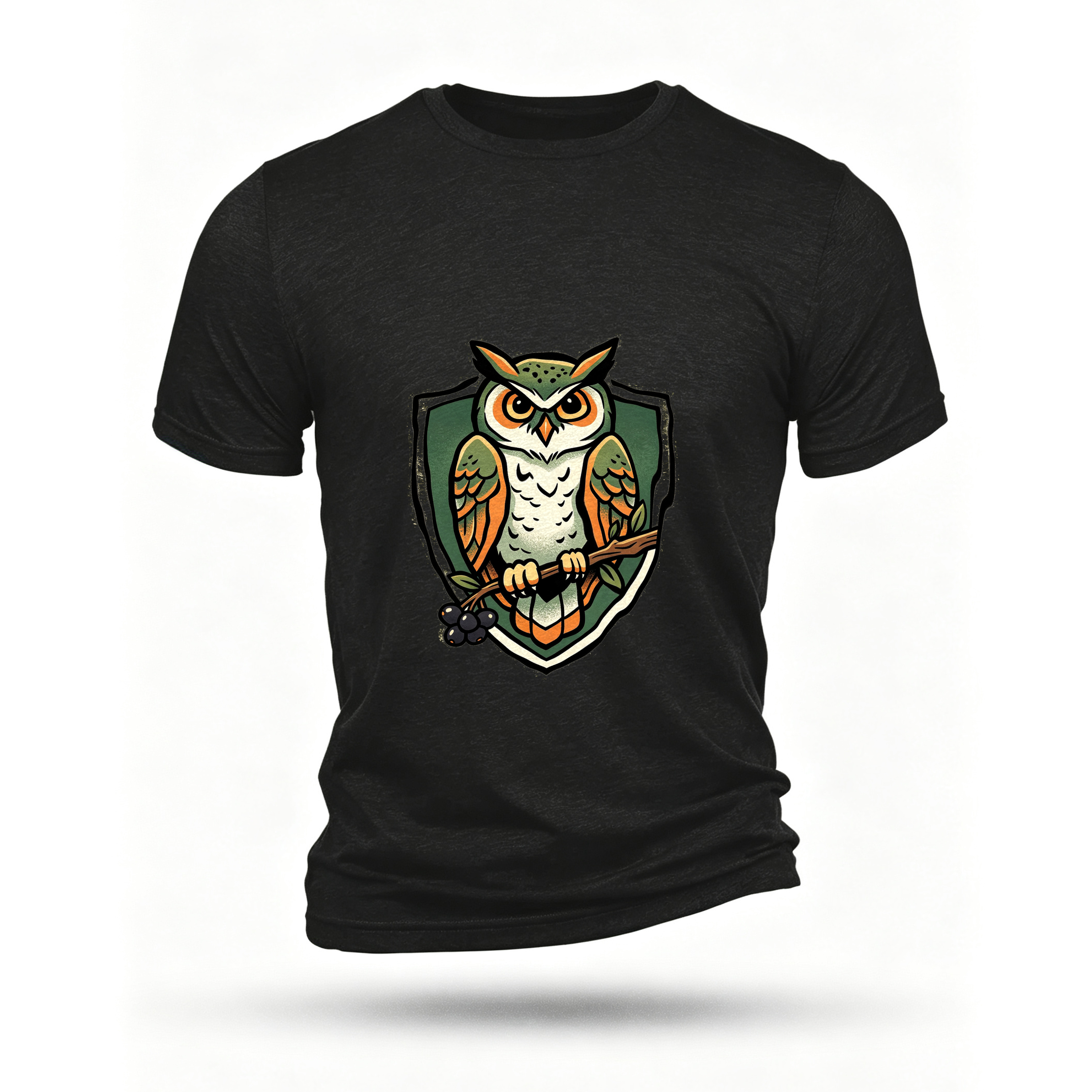 Black T-shirt, front print