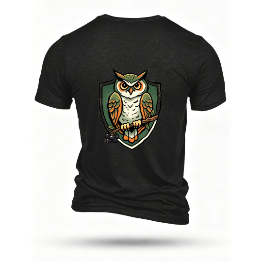 Black T-shirt, back print