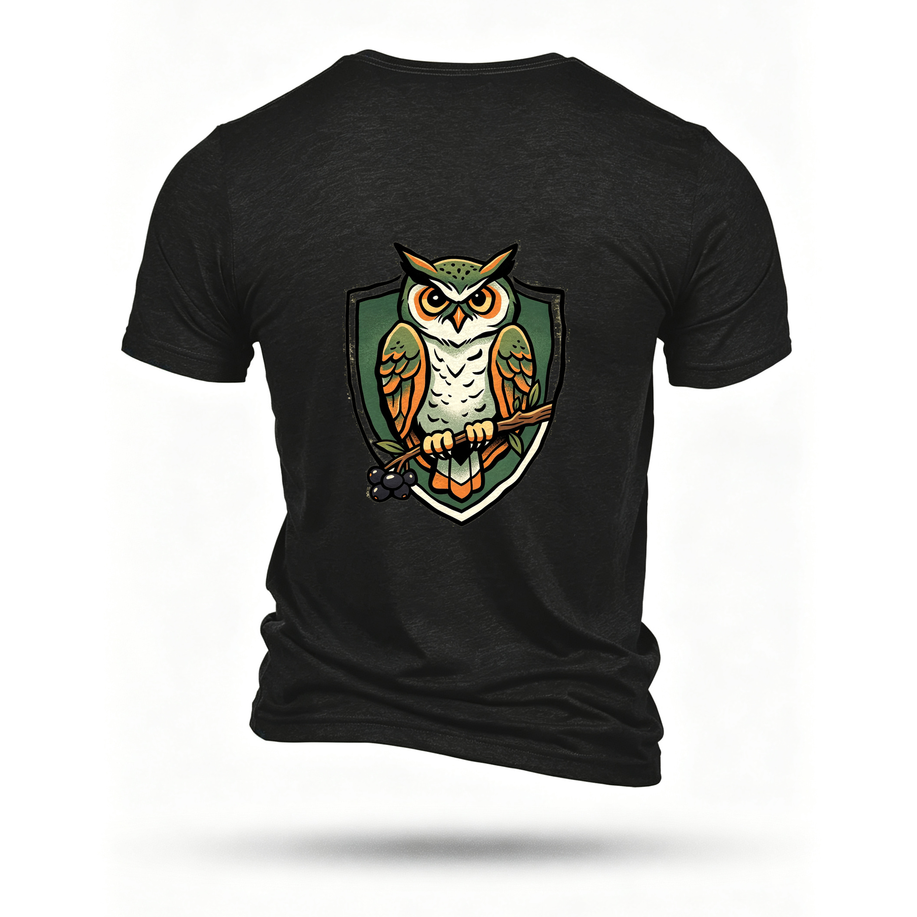 Black T-shirt, back print