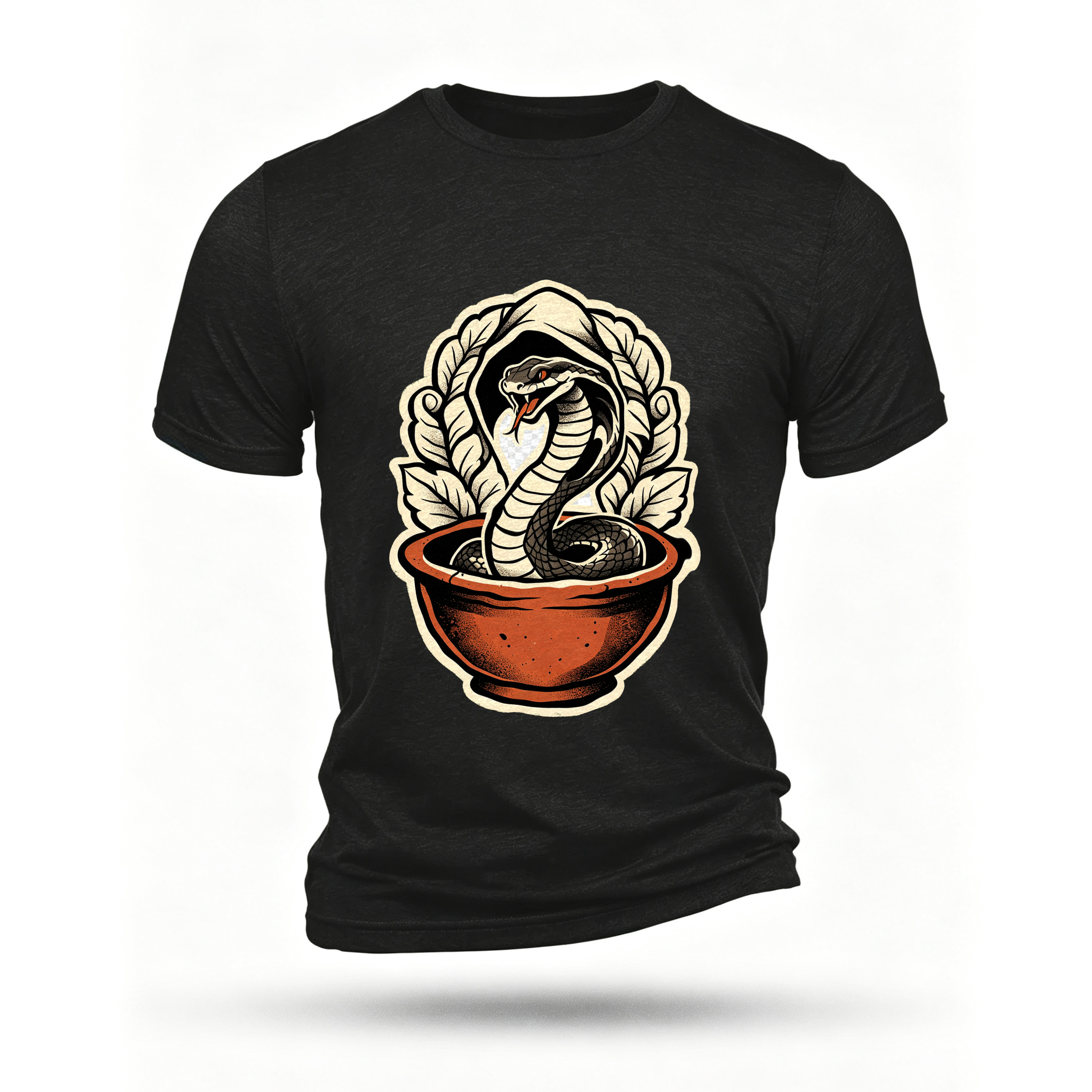 Black T-shirt, front print