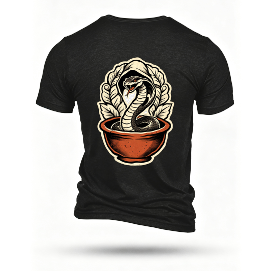 Black T-shirt, back print