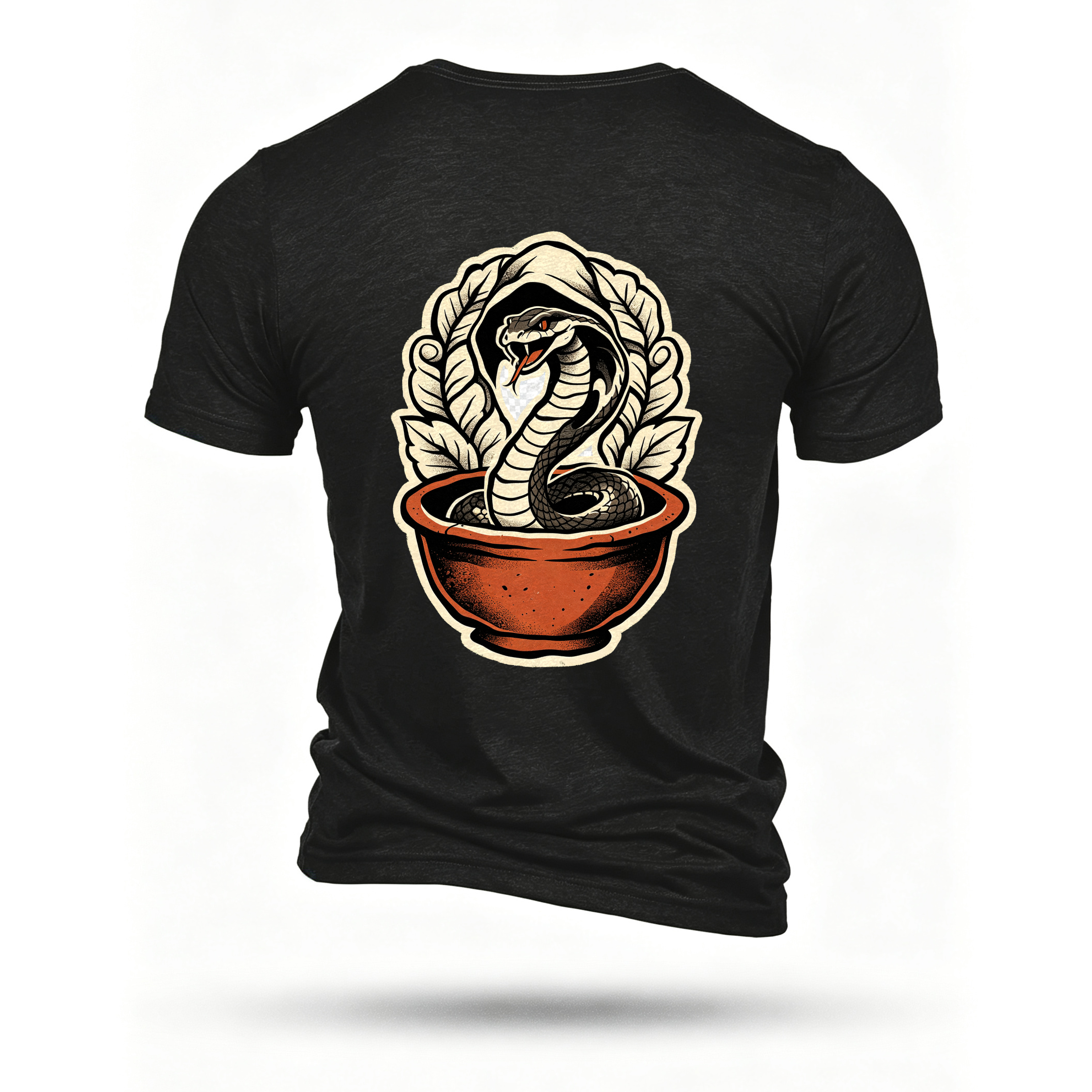 Black T-shirt, back print