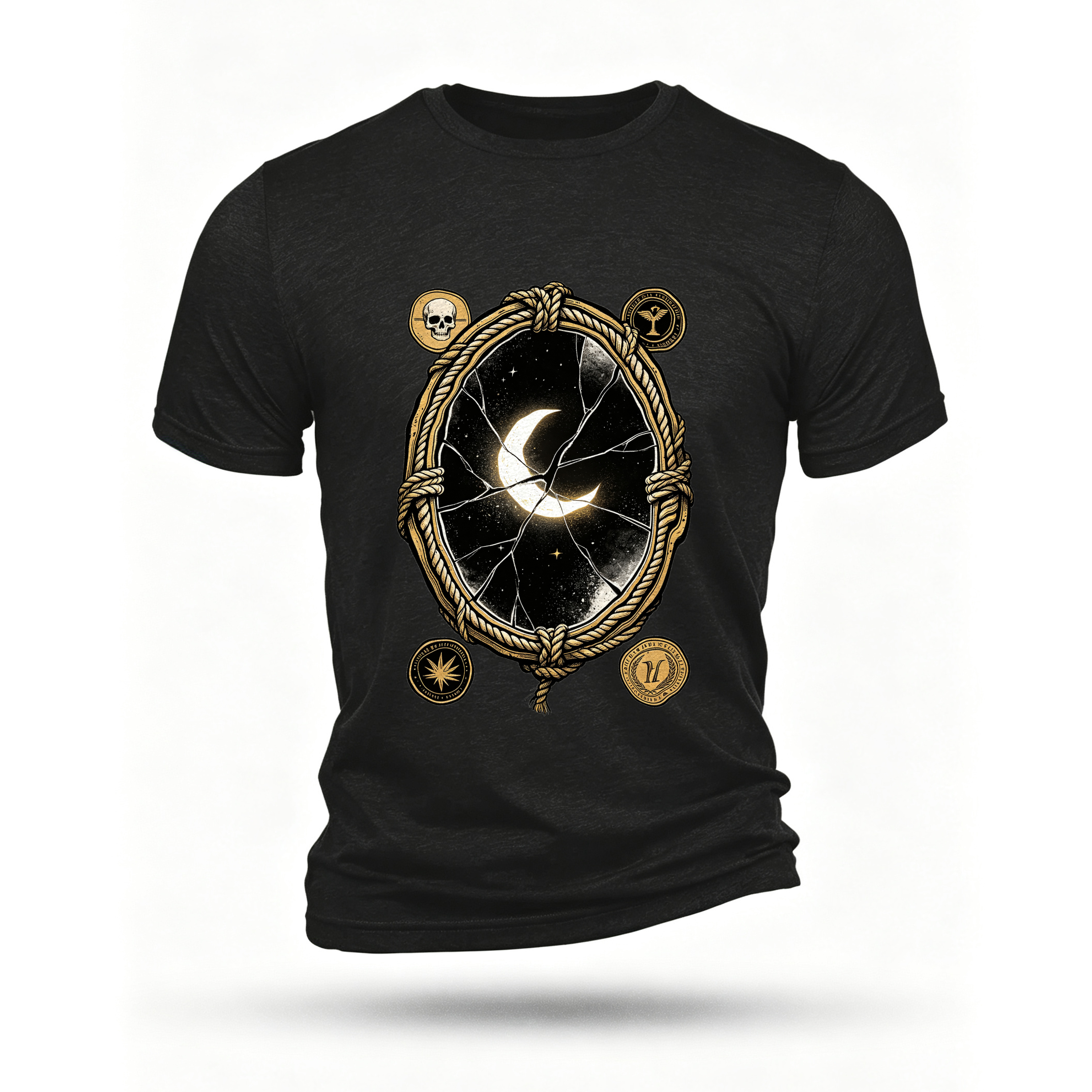 Black T-shirt, front print