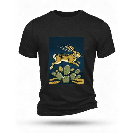 Black T-shirt, front print