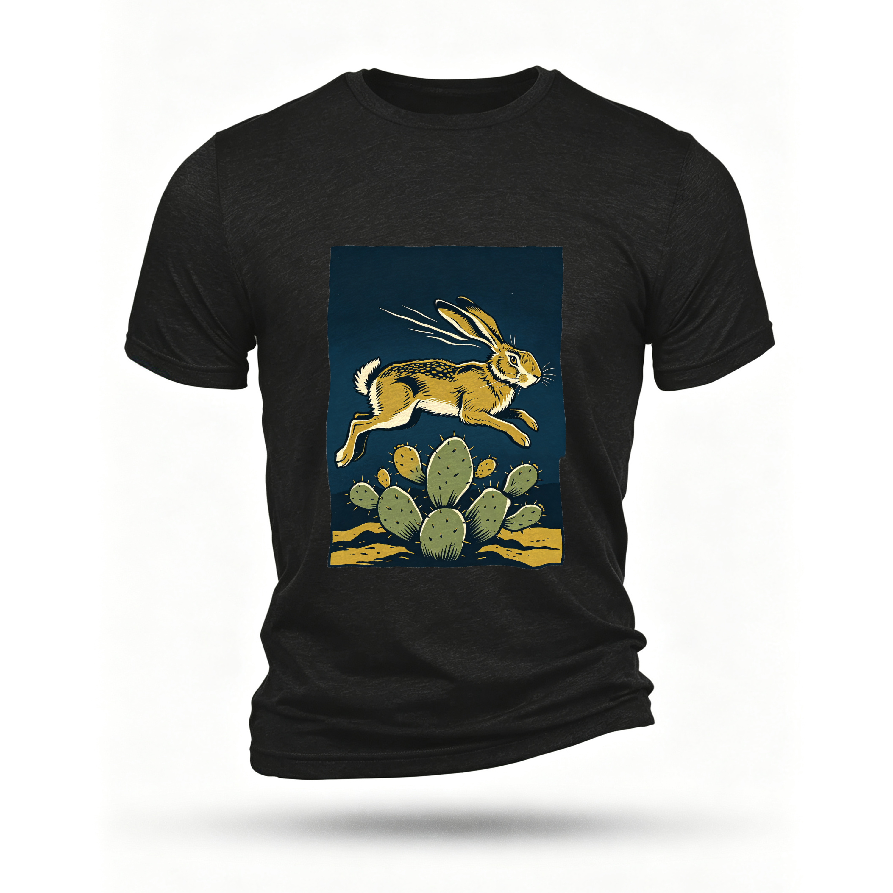 Black T-shirt, front print