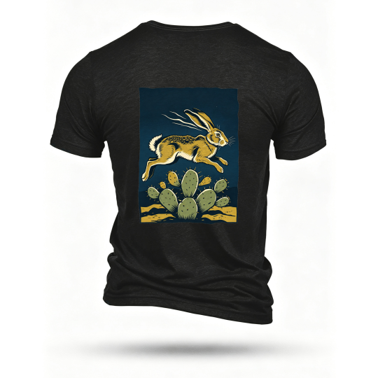 Black T-shirt, back print