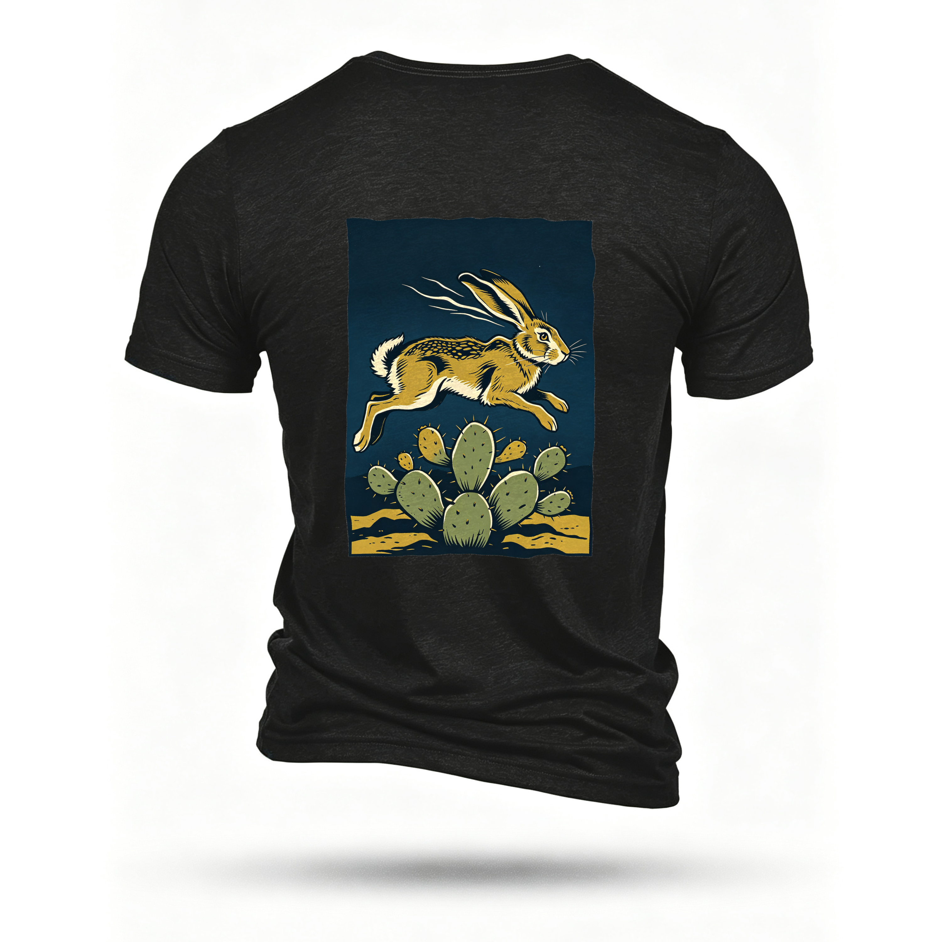 Black T-shirt, back print