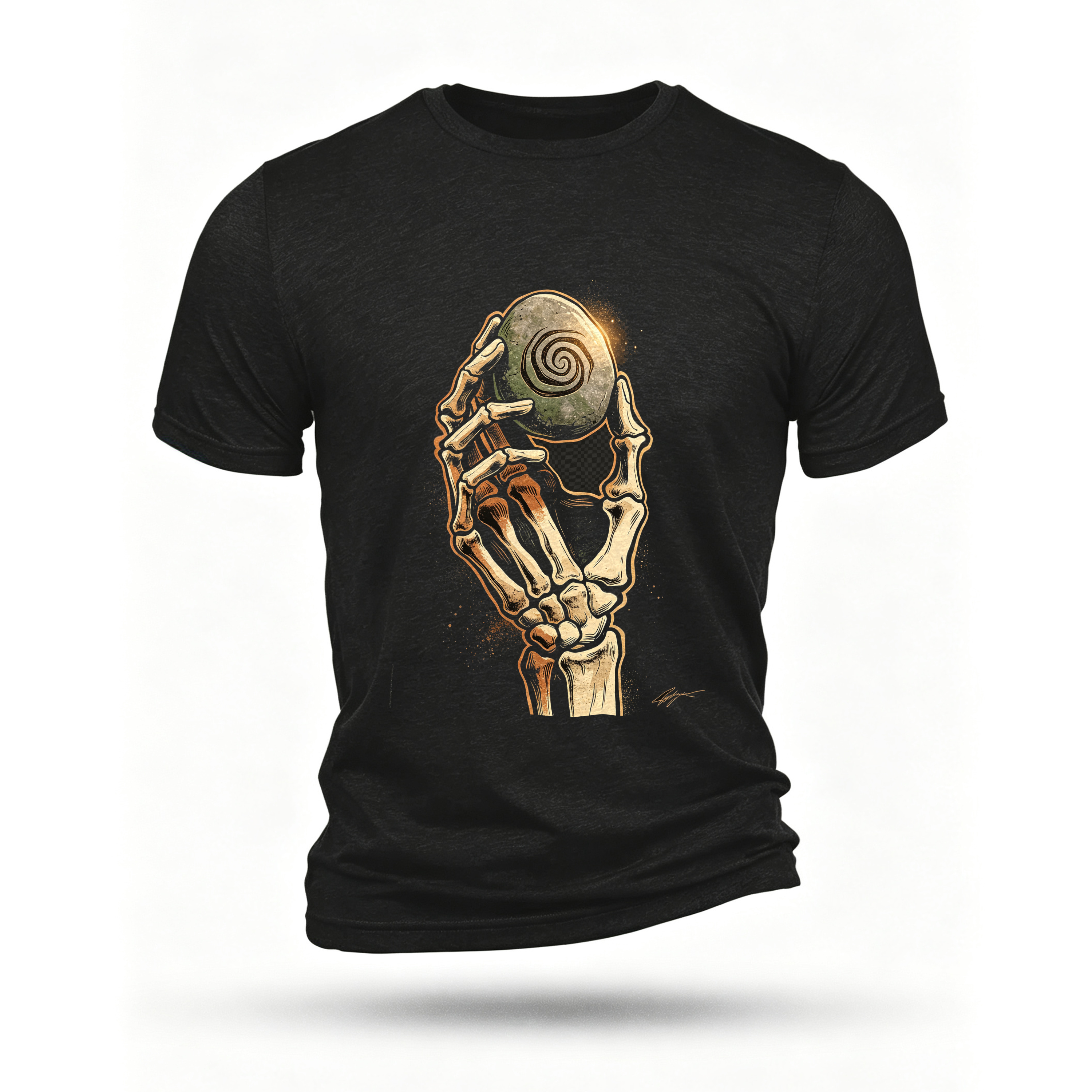 Black T-shirt, front print